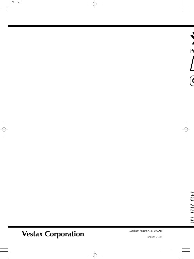 Vestax PMC-05 Pro SL Owner's Manual | PDF | Ac Power Plugs And