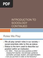 roles we play and socialization