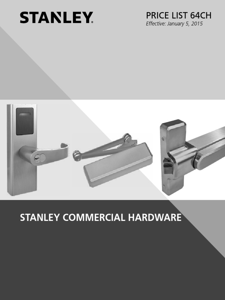 Stanley Commercial Hardware Price Book 2015 Payments Credit (Finance)