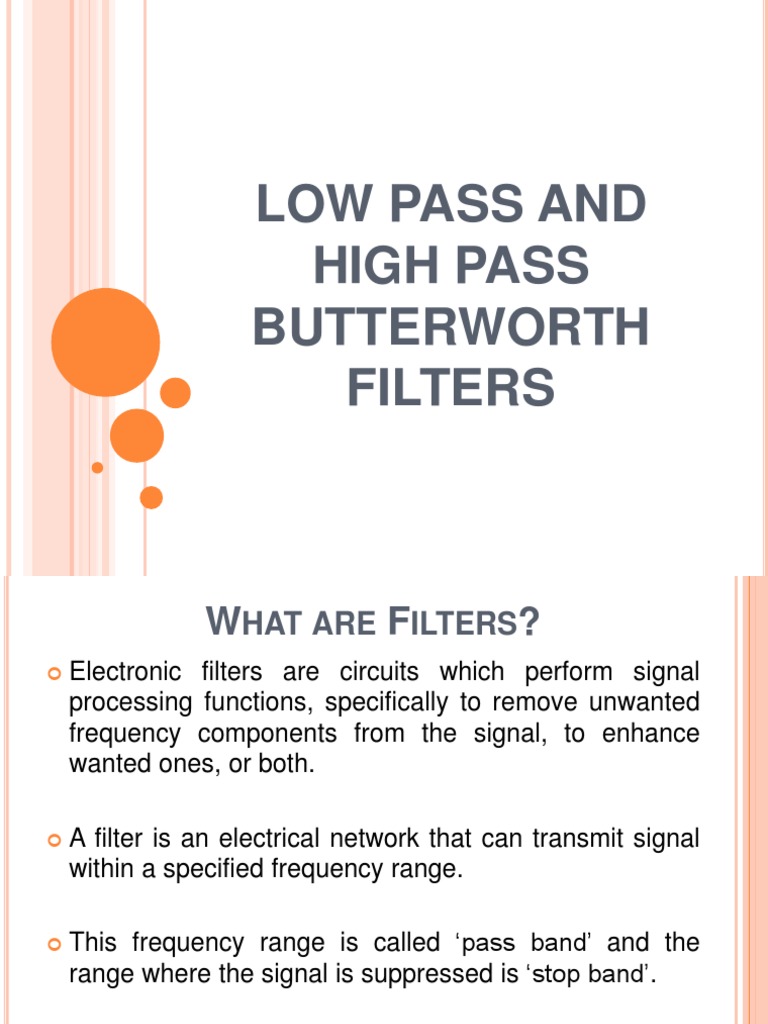Butterworth Low and High Pass Filters | PDF | Low Pass Filter ...