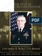 Donated Oral History of Lieutenant General Quinn H Becker USA Retired