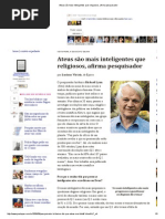 Ateus São Mais Inteligentes Que Religiosos, Afirma Pesquisador
