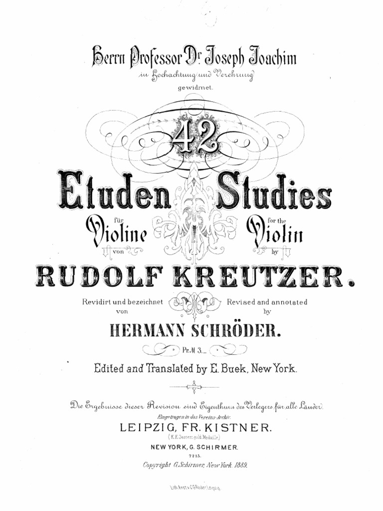 Rudolph Kreutzer Violin Etudes
