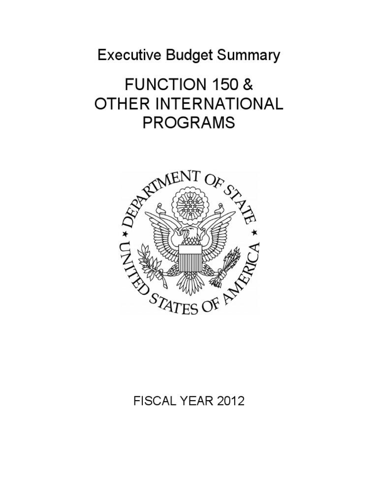 Function 150 & Other International Programs: Executive Budget Summary ...