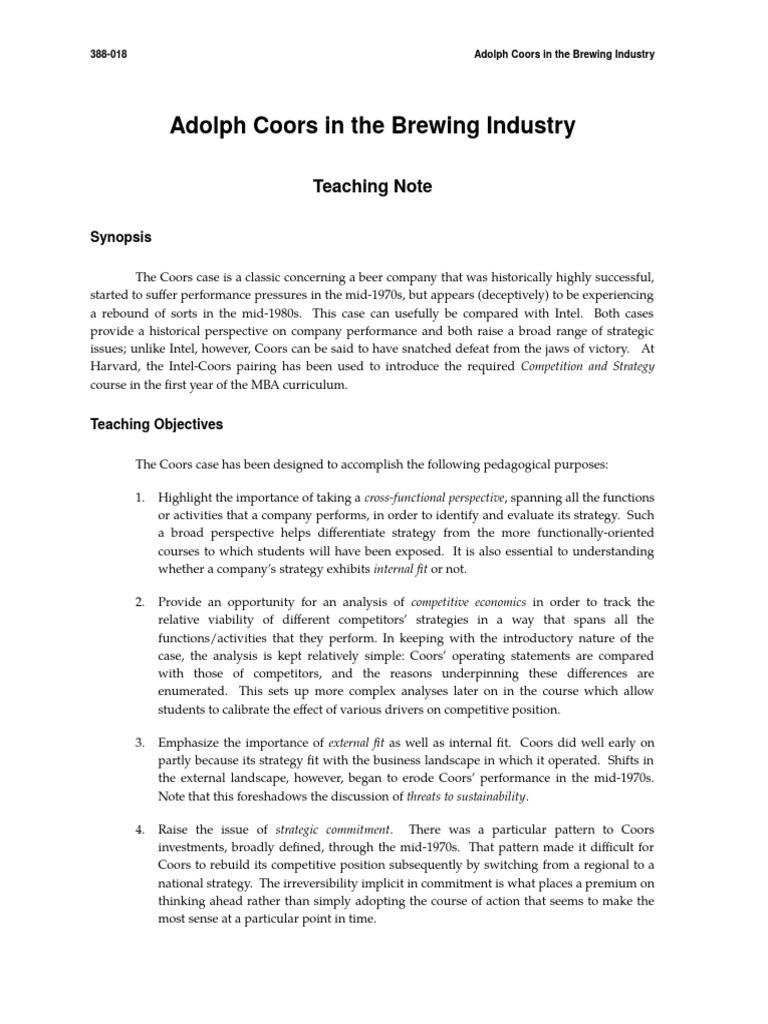Adolph coors in the brewing industry pdf download pc