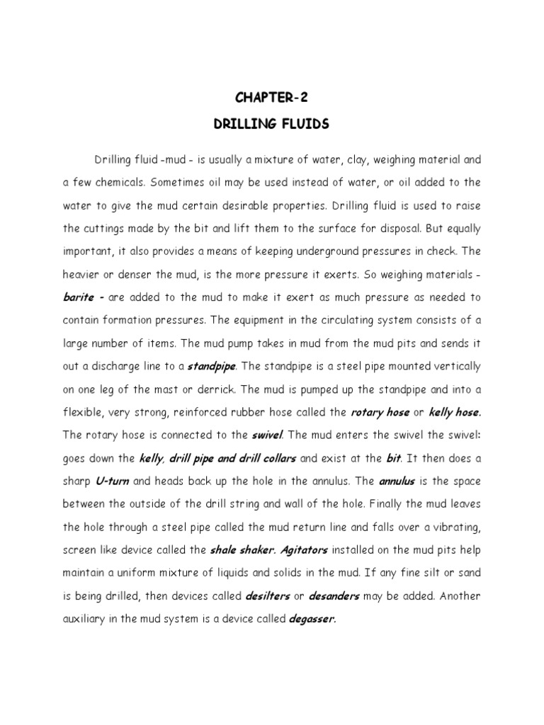 Chapter2 Drilling Fluids Barite PDF Colloid Pressure