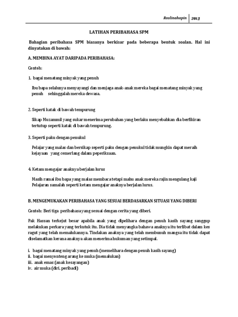 Latihan Peribahasa Pdf