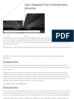 Guia Rápido de Finanças: Despesas Fixas, Endividamento, Investimento, Parcelamentos