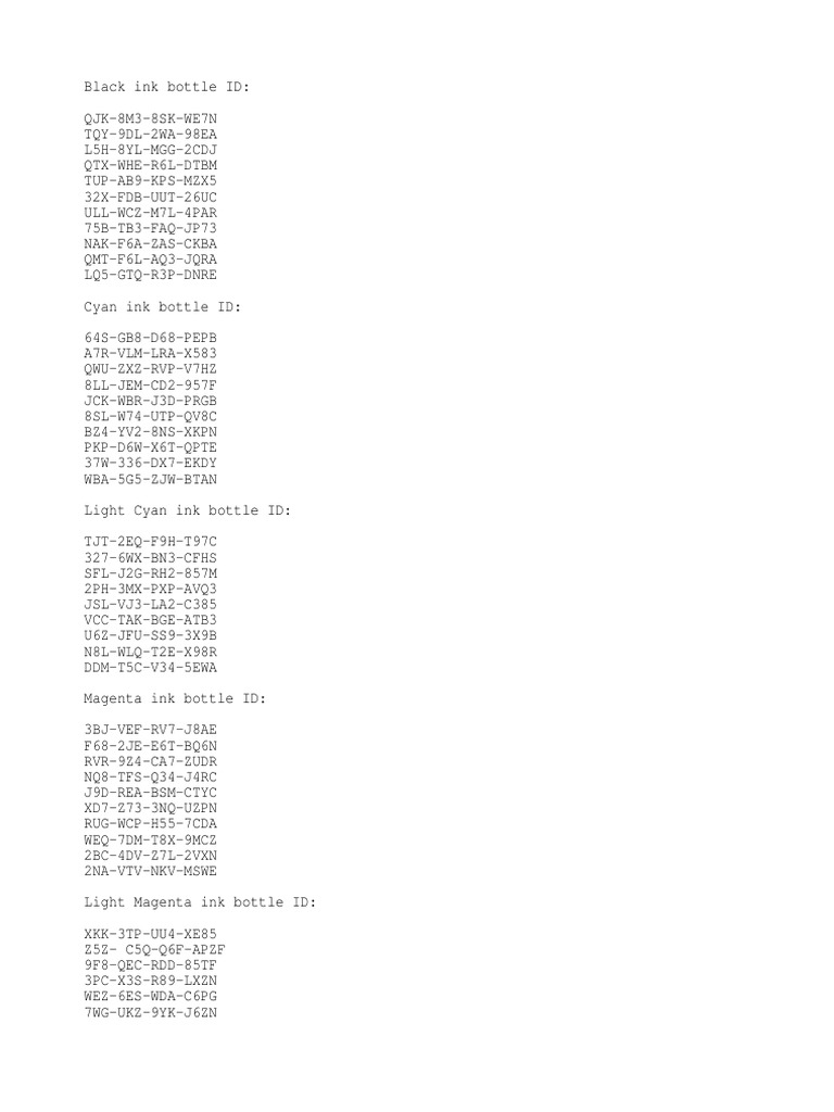 Ink Codes L800 | PDF