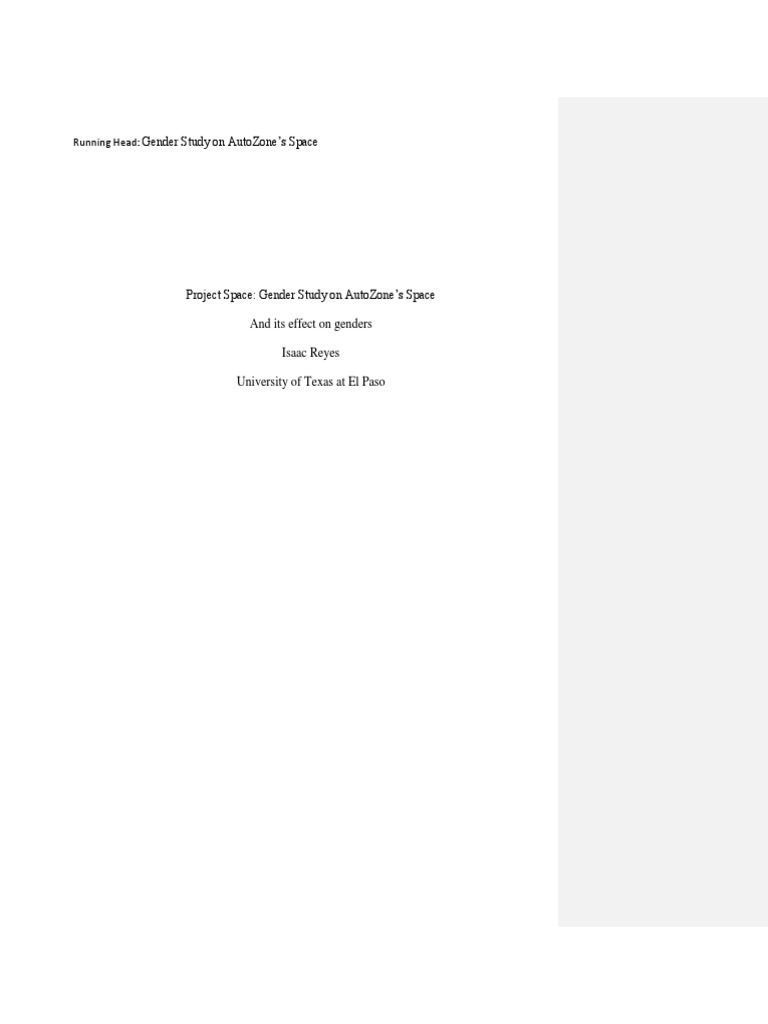 Gender Dynamics in AutoZone's Space | PDF | Gender Role | Gender
