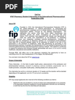 Download Call for IPSF-FIP Policy Internship 2015 by International Pharmaceutical Students Federation IPSF SN250018962 doc pdf