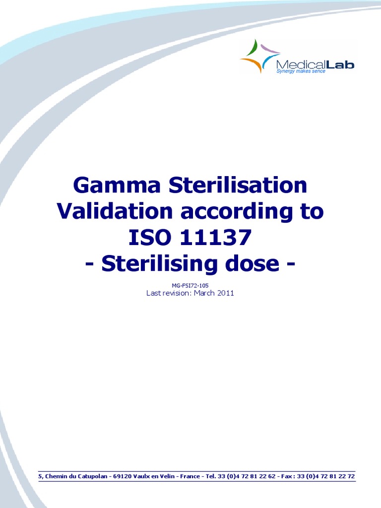 Gamma Sterilisation Validation According To ISO 11137 - Sterilising ...