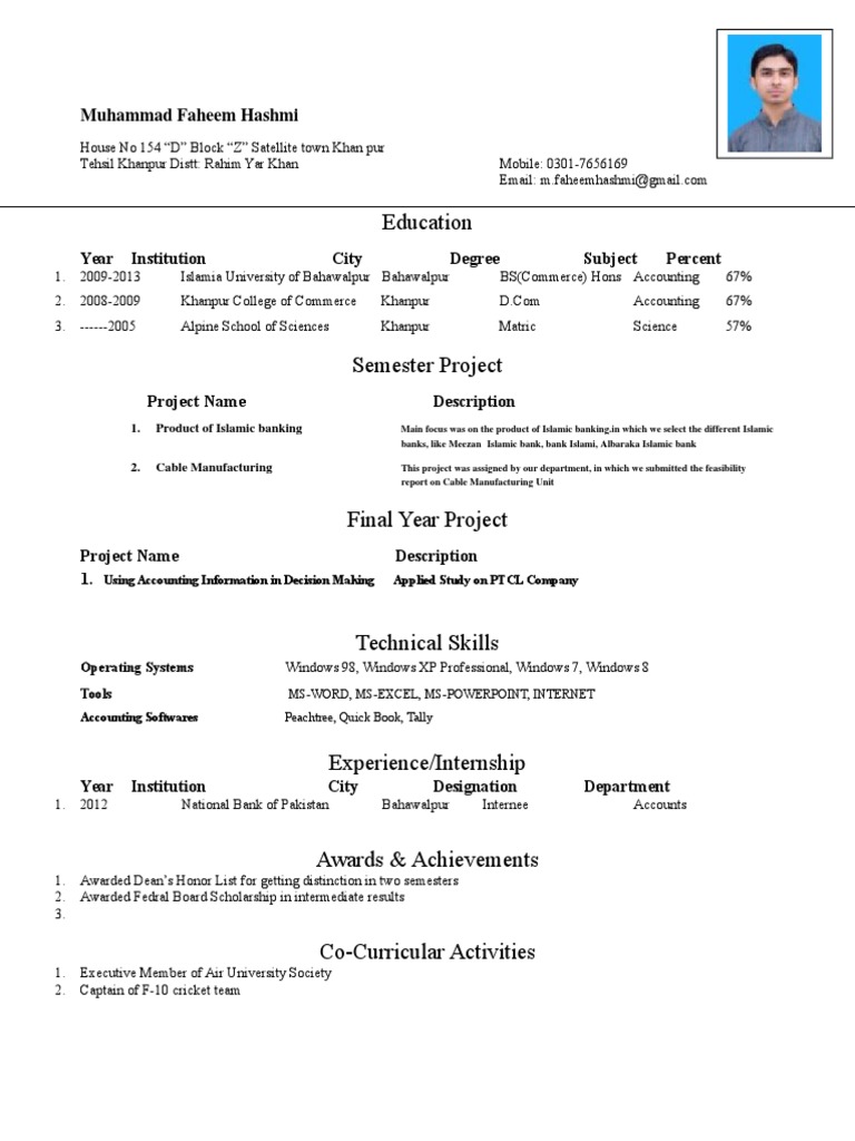 Education: Muhammad Faheem Hashmi | PDF
