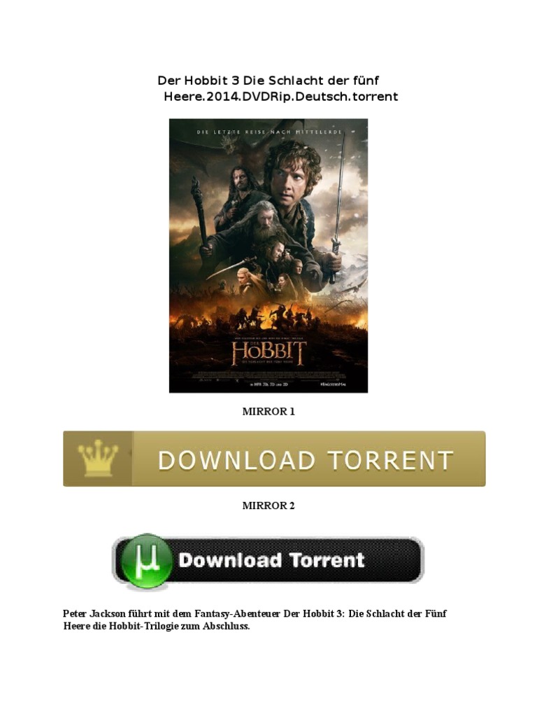 The Hobbit 3 Download Torrent The Hobbit 3 Download Torrent