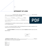 sample affidavit of loss