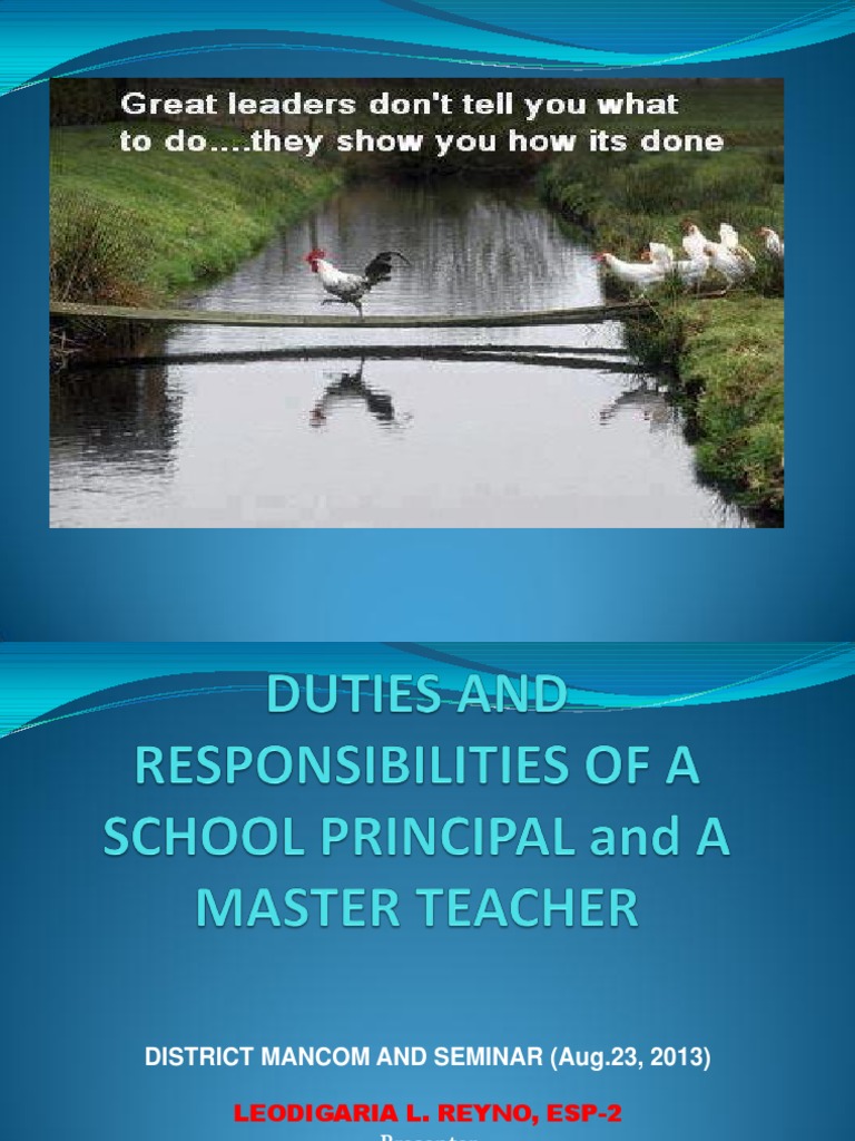 Principal Duties and Responsibilities | PDF | Teachers | Psychological ...