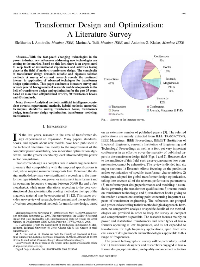 Transformer Design and Optimization - A Literature Survey | PDF ...