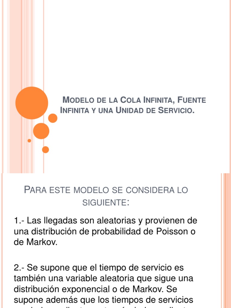 Modelo de Cola Infinita y Fuente Infinita | PDF