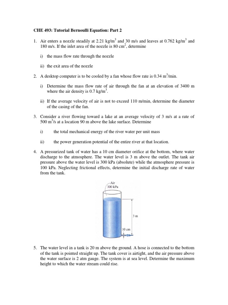 Tutorial Bernoulli Equation Part 2 Pdf Nozzle Pressure