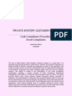 Private Mystery Customer Report on Inadequate Miami Beach Code Compliance Procedures