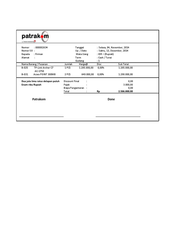 Patrakom Done: Dua Juta Lima Ratus Delapan Puluh Discount Final Enam ...