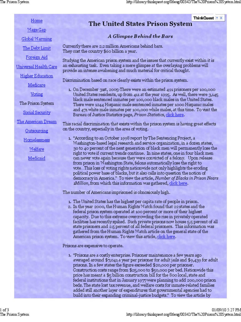 The Prison System | PDF | Prison | Incarceration In The United States