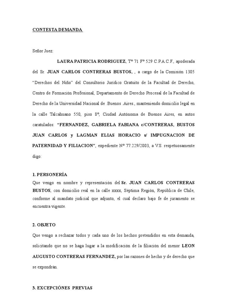 Contestación improcedencia demanda León Contreras 