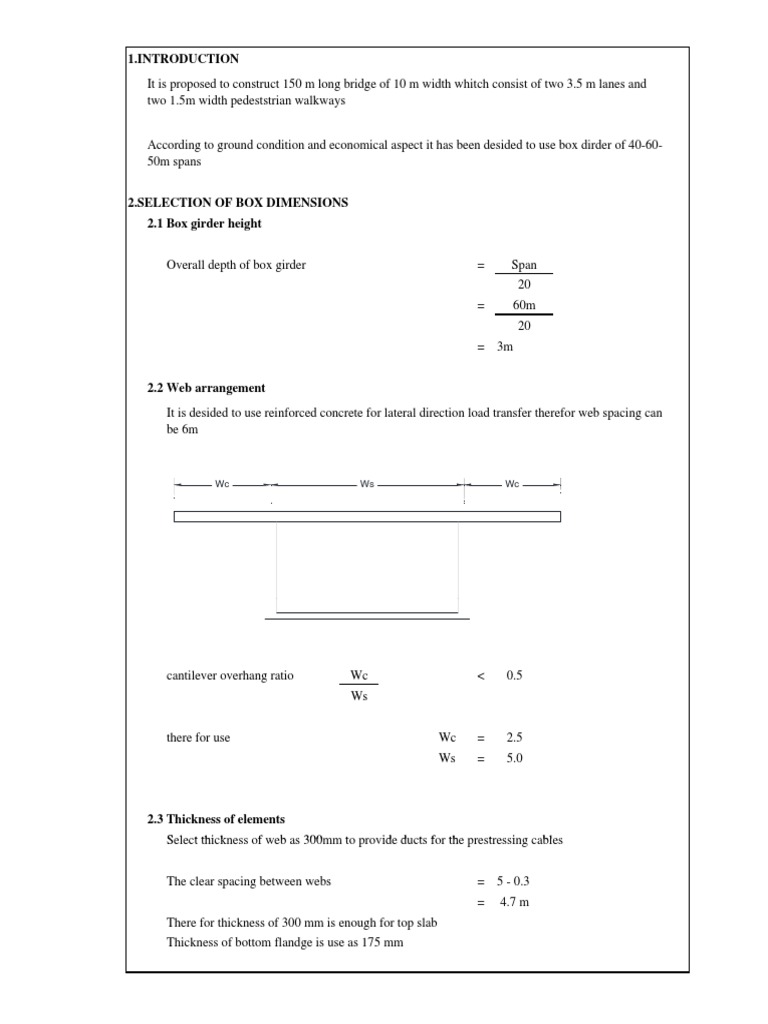 Prestress Continuous Box Girder Design | PDF | Beam (Structure ...
