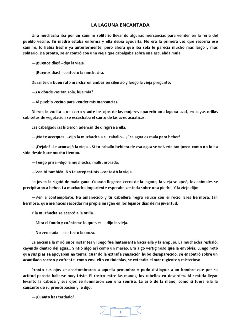 Leyenda de la Laguna Encantada | PDF