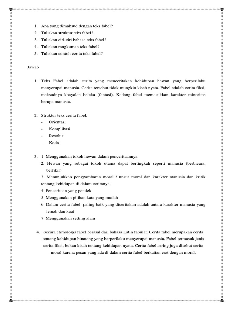 1 Apa Yang Dimaksud Dengan Teks Fabel