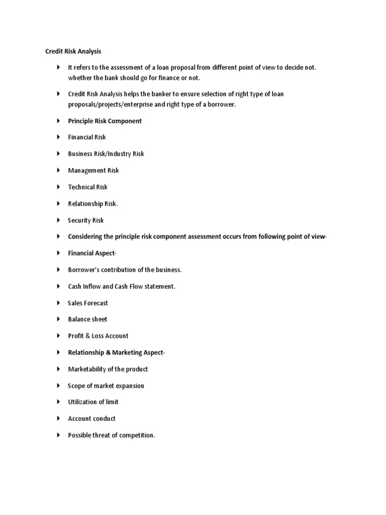 Credit Risk Analysis Pdf Risk Risk Management