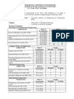 B Tech Date Sheet PDF