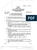 Gujarat University B E Chemical 7 Semester Chemical Reaction Engineering 1 (Previous Year Question Paper From 2000 To 2009)