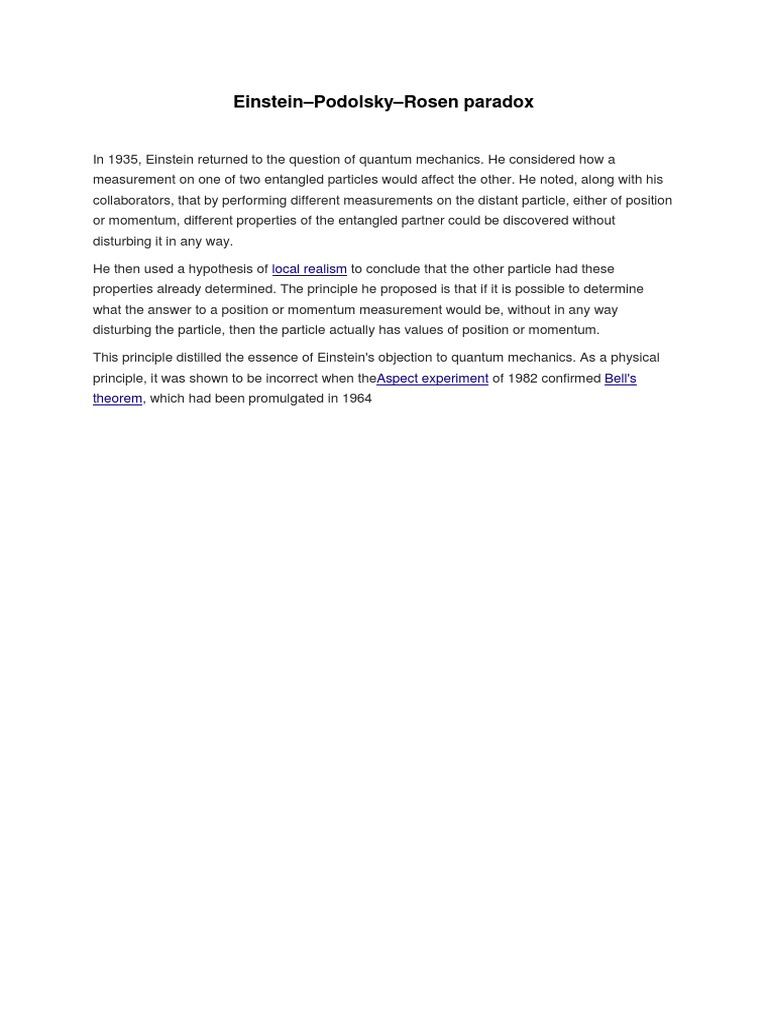 Rosen Einstein Podolsky Pdf _ The Einstein-Podolsky-Rosen Argument in ...