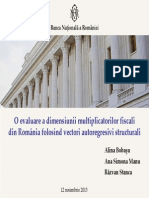 O Evaluare A Dimensiunii Multiplicatorilor Fiscali Din România Folosind Vectori Autoregresivi Structurali