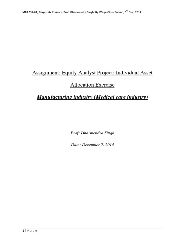 Individual Asset Allocation Exercise | PDF | Economy Of The United ...