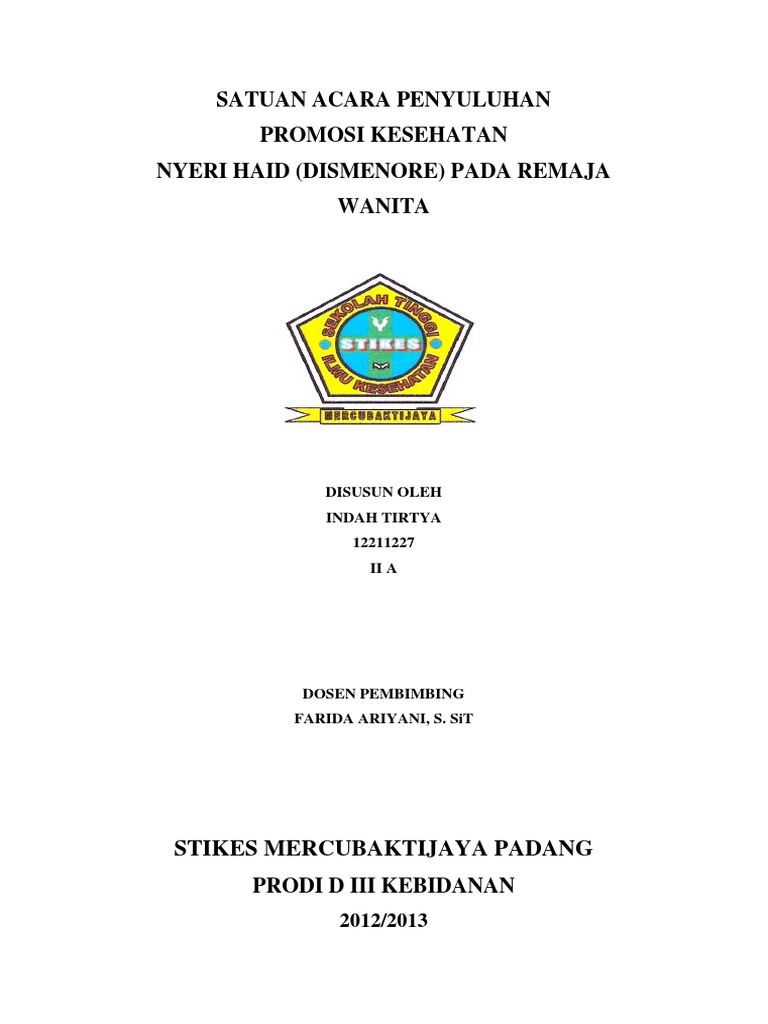SAP tentang nyeri haid pada remaja putri