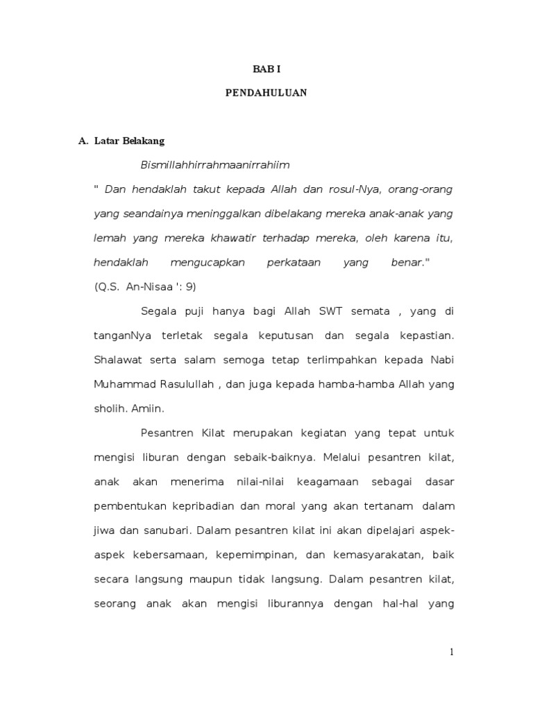 Laporan Pelaksana Pesantren Kilat Pdf