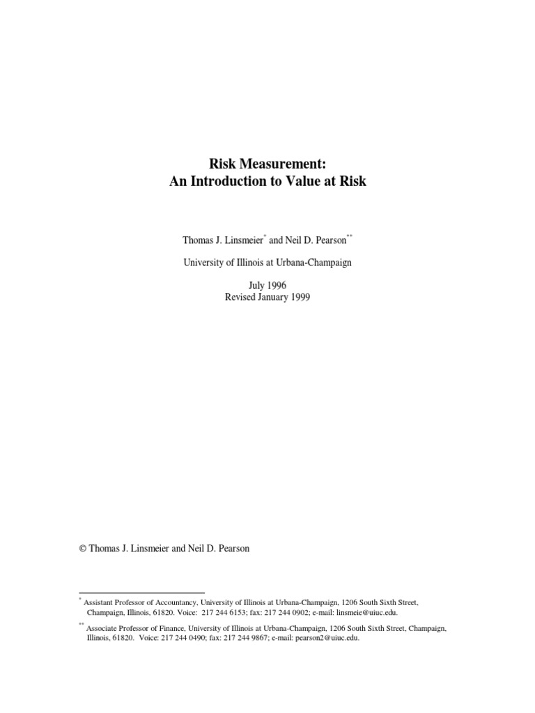 Introduction To Value at Risk | PDF