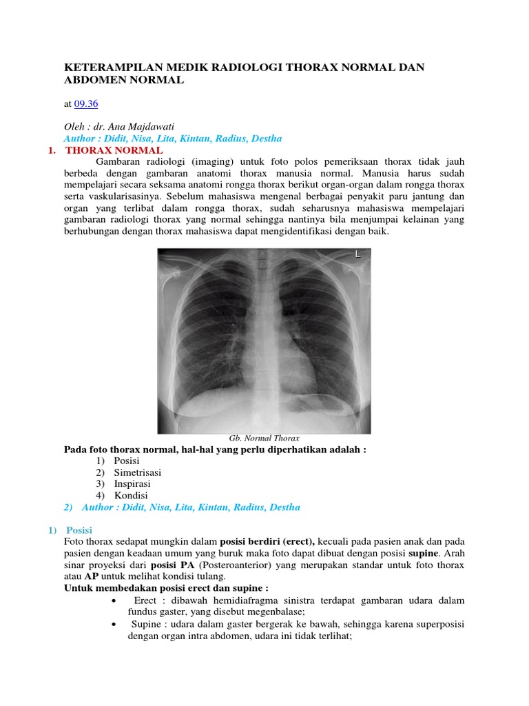 Radiologi Thorax dan Abdomen Normal | PDF