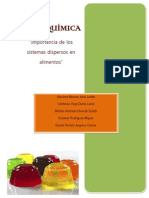Importancia de Los Sistemas Dispersos en Alimentos (FISICOQUIMICA, GELATINA)