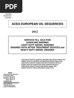 ACEA Oil Sequences