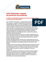 com1001 181206 Inicia Gobernador Eugenio Hernández Flores campaña de prevención de accidentes