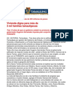 Com1011 261206 Vivienda Digna para Más de 3 Mil Familias Tamaulipecas: EHF