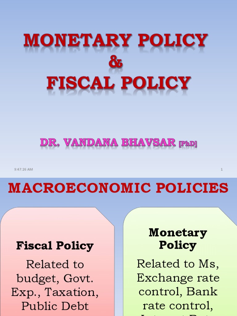 Monetary vs Fiscal Policy Overview | PDF | Fiscal Policy | Monetary Policy