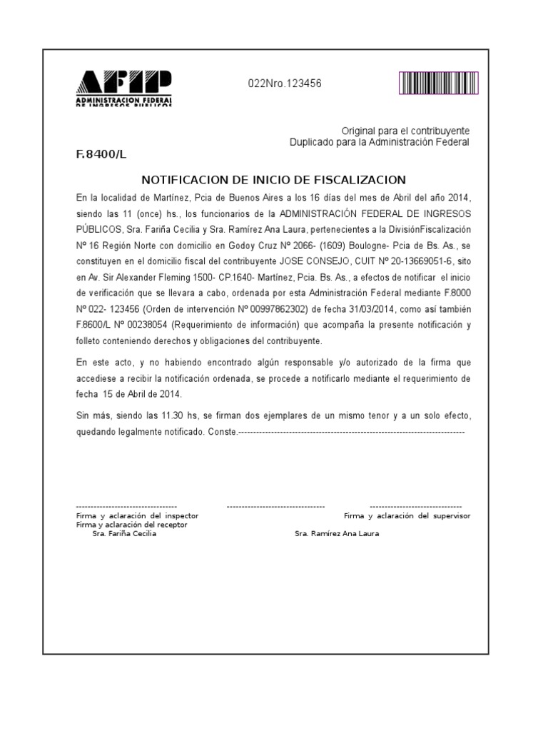 Form 8400 - AFIP | PDF