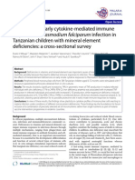 Alterations in Early Cytokine-Mediated Immune Responses To Plasmodium Falciparum Infection in Tanzanian Children With Mineral Element Deficiencies: A Cross-Sectional Survey