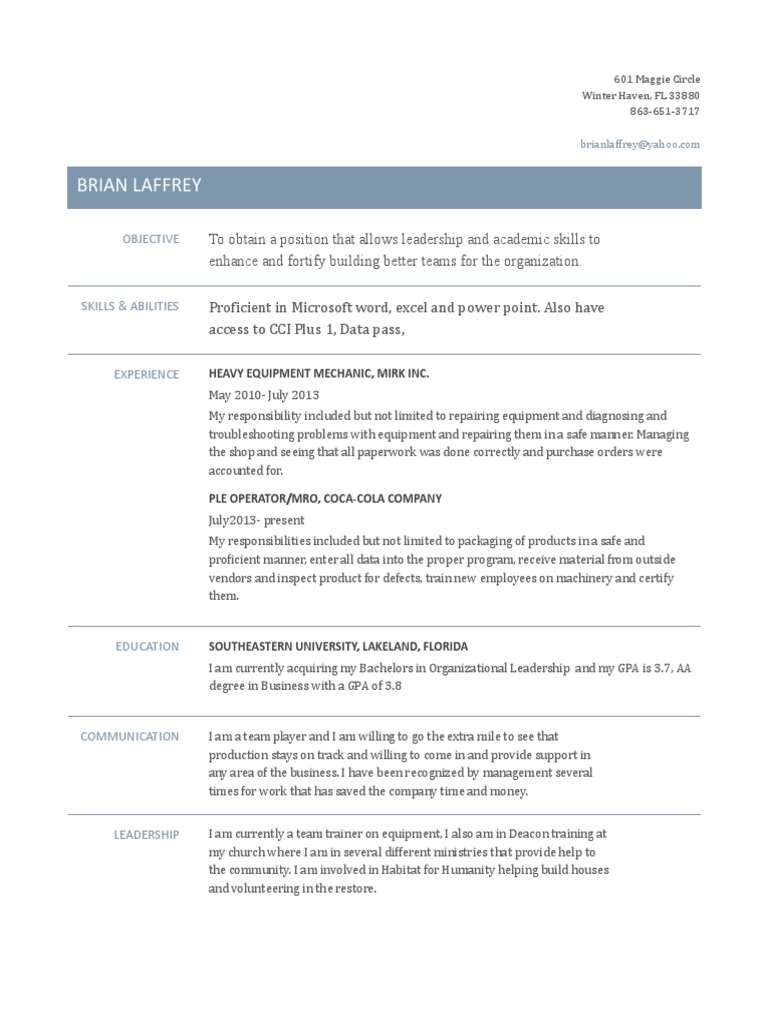 Brian Laffrey's Professional Resume | PDF | Career & Growth