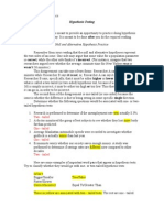 Hypothesis Testing Practice Worksheet