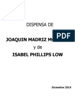 Dispensa Matrimonial de Joaquin Madriz Morales e Isabel Phillips Low